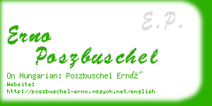 erno poszbuschel business card